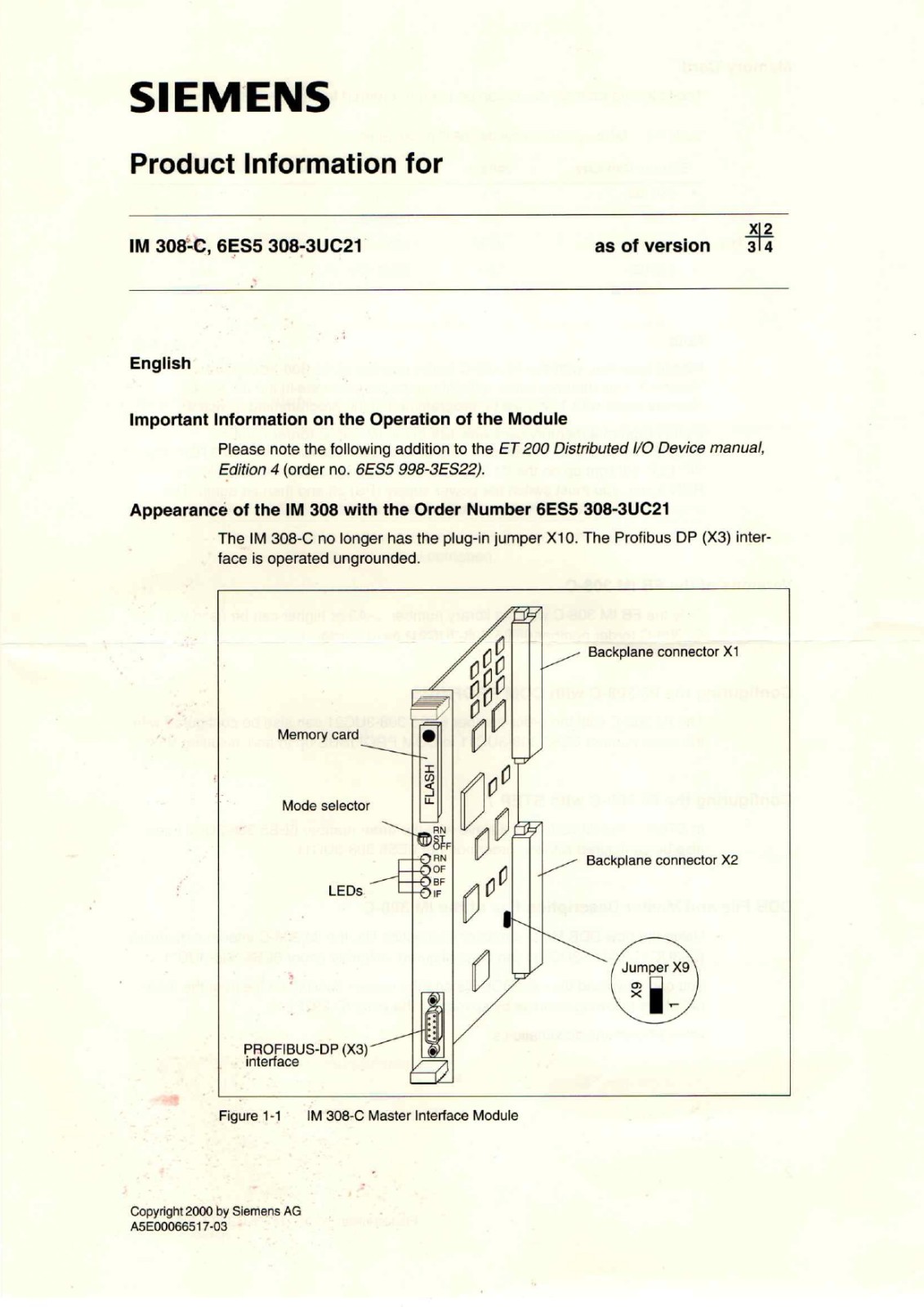 Siemens 6ES5308-3UC21 Technical Data