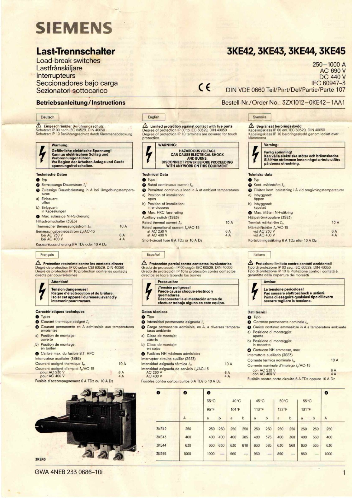Siemens 3KE4430-0BA User Manual