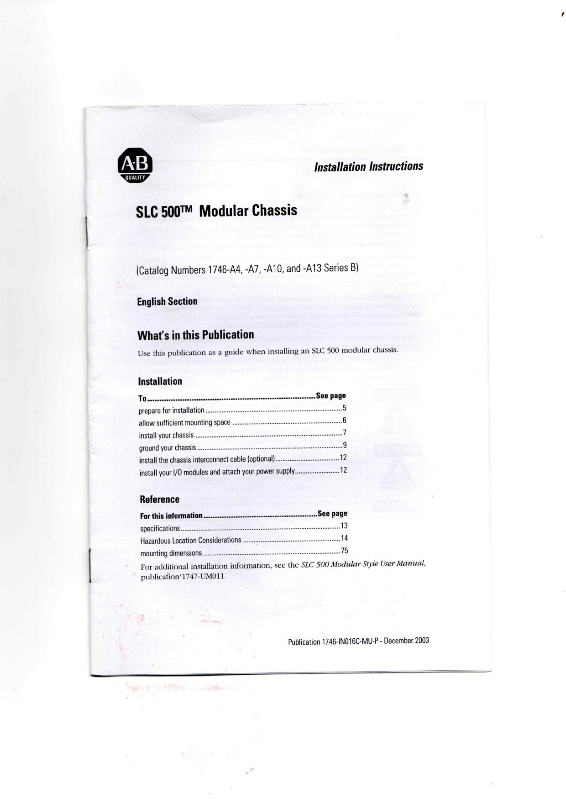 A-B 1746-A4，1746-A7，1746-A10，1746-A13 module sharing