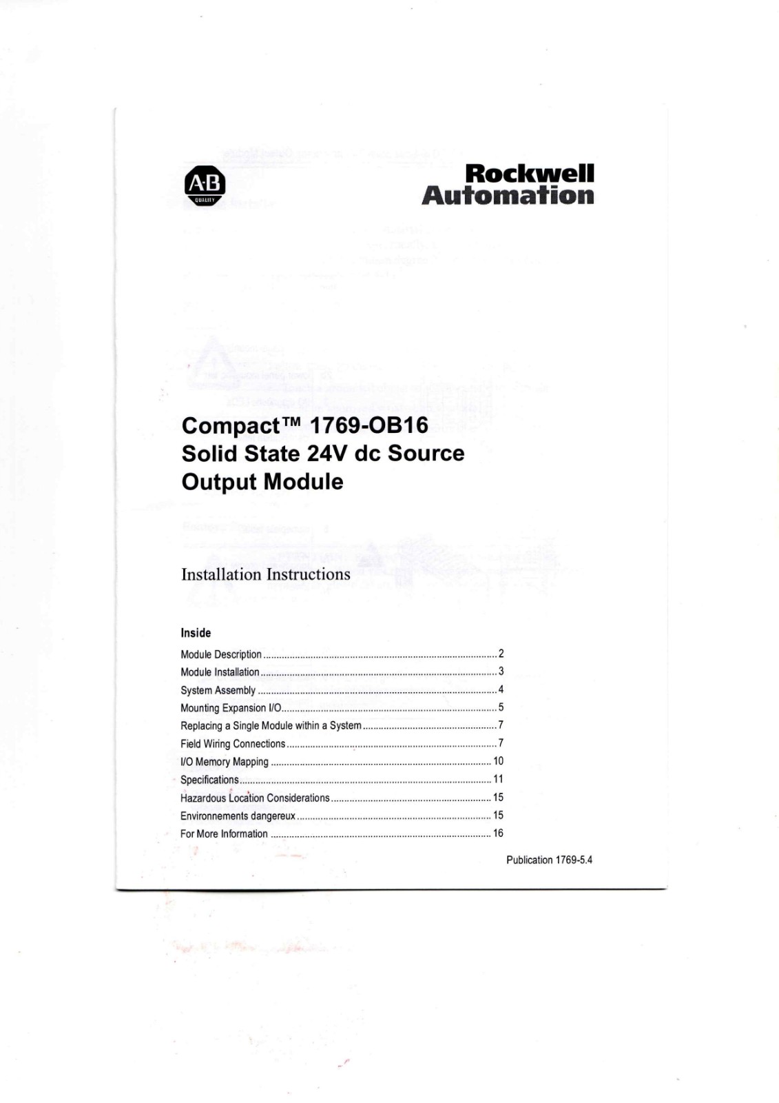 1769-ob16 Controller Module