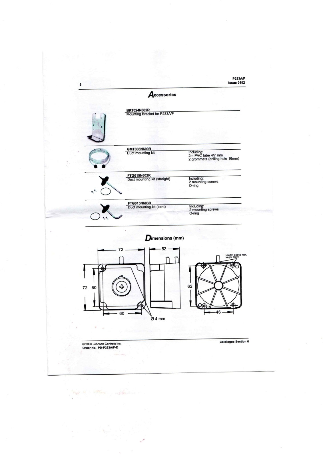 Johnson Controls P233A/F Controller