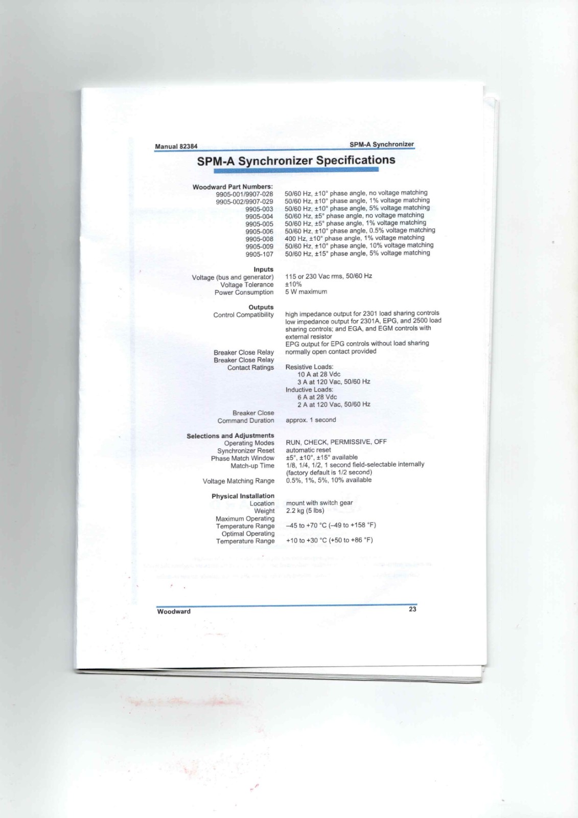 Woodward SPM-A 82384