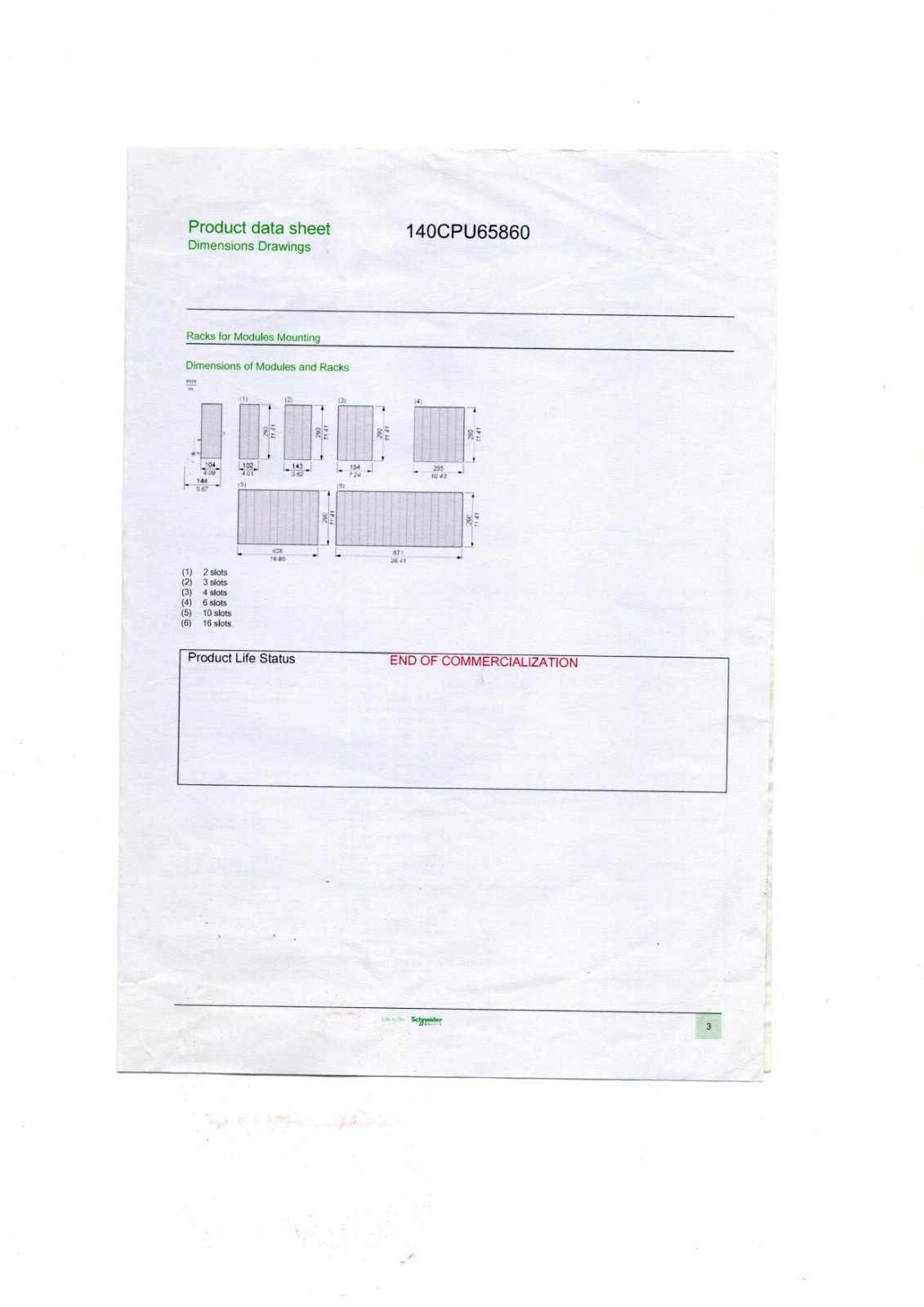 Schneider 140CPU65860 controller module