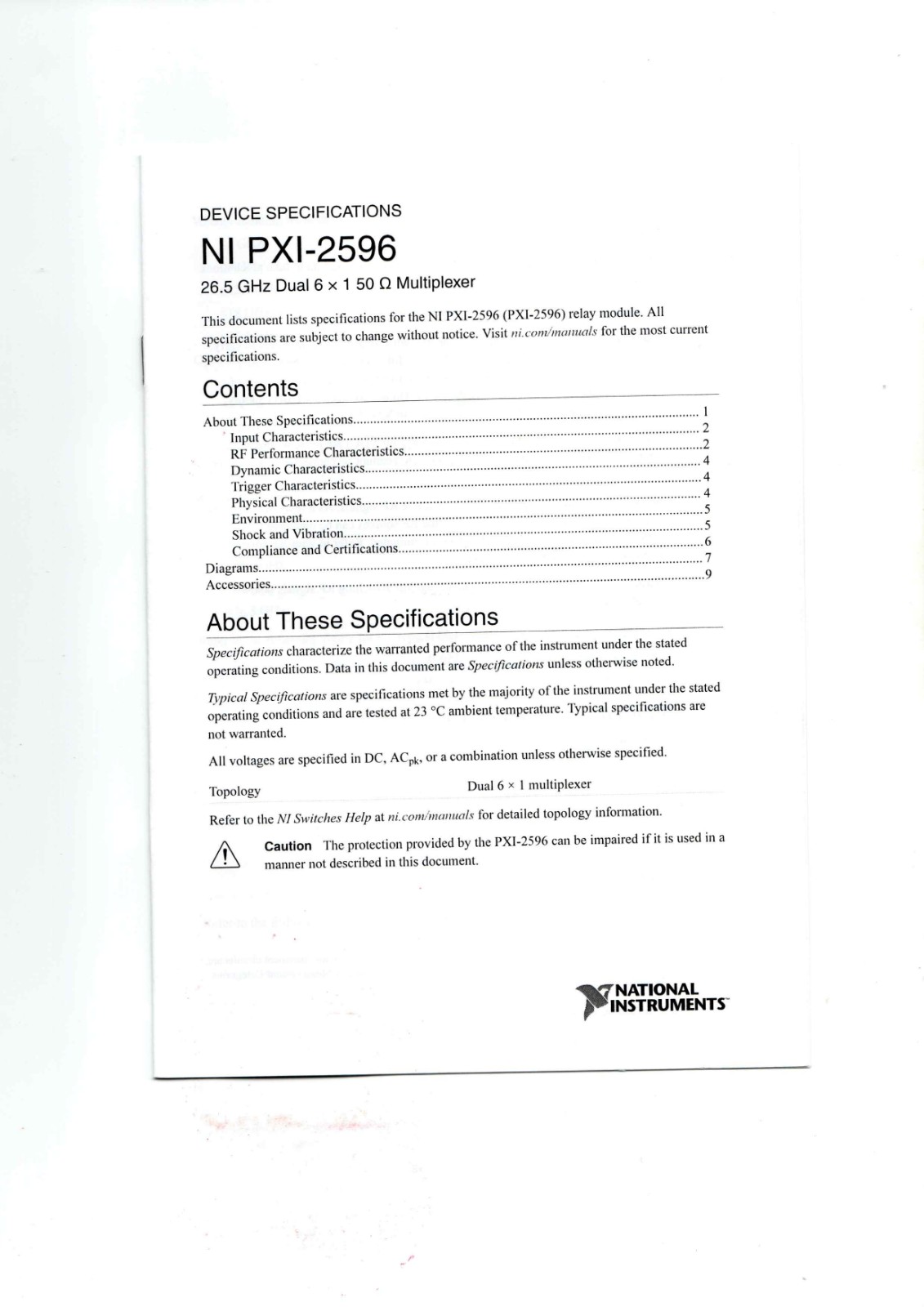 NI PXI-2596 Industrial Control Module