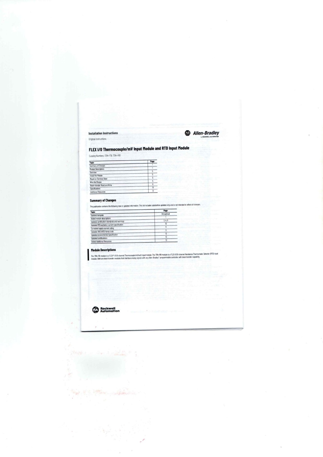 A-B 1794-IT8,1794-IR8